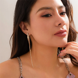 Gorgeous Party Rhinestone Long Tassel Earrings for Lady