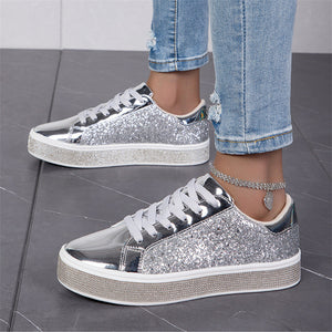 Ladies Trendy Sparkling Low Top Sequin Shoes