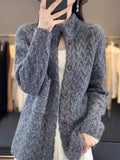 Women's Stand Collar Winter Thickened Knitted Sweater