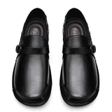 Men's Genuine Leather Buckle Non-Slip Flat Shoes