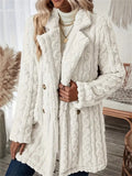 Candy Color Keep Warm Fluffy Mid-Length Coat for Lady