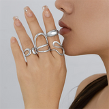 4pcs/Set Irregular C-Shaped Open Rings for Women