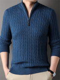 Slim Fit Zipper Mock Neck Sweaters for Men