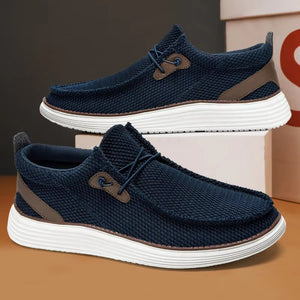 Men's Non Slip Lace-Up Durable Mesh Flat Shoes