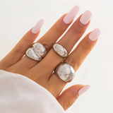 3Pcs/Set Exaggerated Chunky Glossy Knuckle Rings for Women