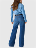 Fashion High-Rise Straight-Leg Regular Loose Jeans for Women