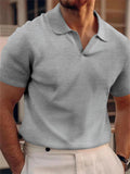 Men's Summer Slim Fit Lapel Simple Short Sleeve Shirt