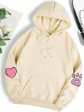 Cute Pink Heart Rabbit Printed Harajuku Hoodies for Women