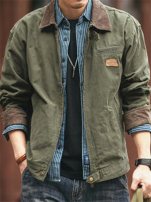 Wear-resistant Casual Lapel Zipper Jackets for Male