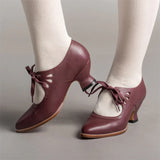 Ladies Elegant Hollow Out Lace Up Fashion Party Dance Pumps