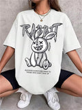 Women's Fashion Summer Bad Rabbit Print Tees