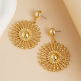 Ancient Greece Aesthetics Shining Sun Drop Earrings for Lady