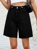 Adjustable Waist Loose Denim Hot Shorts for Women