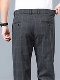 Men's Fashionable Regular Fit Checked Dress Pants