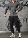 Men's Running Training Sweat-wicking Knitted Cotton V-Neck Shirt