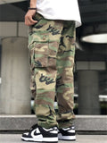 Men's Oversized Camouflage Tactical Pants with Patch Pocket