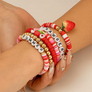 Valentine's Day Gifts Sweet Multilayer Letter Strawberry Bracelets