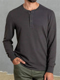 Men's Slim Fit Long Sleeve Knitted Henley Shirts