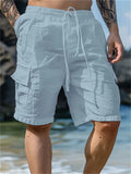 Male Drawstring Elastic Waist Breathable Beach Shorts