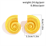 Female Chic Trumpet Shell Snail Shell Design Earrings