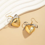 Cute Gift Bowknot Heart-Shaped Earrings for Lady