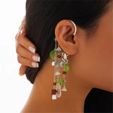 Forest Element Flower Leaf Mushroom Pendant Clip Earring for Women