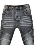 Men's Kevlar Stretchy Retro Motorcycle Jeans with Knee & Hip Protector