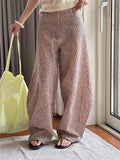 Women's Chic Cozy Oversized Cotton Linen Plaid Trousers