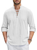 Drawstring Relaxed Fit Renaissance Shirt for Male