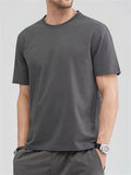 Men's Simple O-Neck Solid Color Basic Shirt