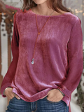 O-Neck Gorgeous Velvet T-shirts for Ladies