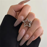 Fashionable Hollow Star Opening Rings for Women