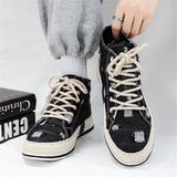 Men's Trendy High Top Lace Up Denim Canvas Shoes