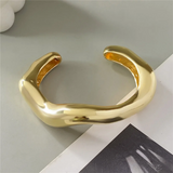 Couple Irregular Wave Shaped Cuff Bangles Bracelets