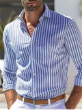 Men's British Style Fashionable Vertical Stripe Shirts