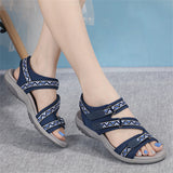 Side Cutout Ethnic Pattern Flat Sandals for Women