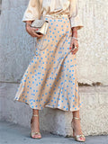 Ladies Elegant Polka Dot & Circular Print Flowy Skirts