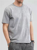 Men's Simple O-Neck Solid Color Basic Shirt