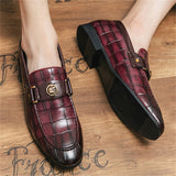 Men's Fashionable British Style Metal Buckle Dress Shoes