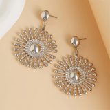 Ancient Greece Aesthetics Shining Sun Drop Earrings for Lady