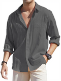 Casual Loose Fit Button Up Shirts for Men