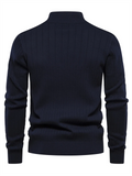 Semi-high Collar Pullover Zipper Knitted Sweaters