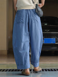 Ladies Spring Summer Drawstring Pants with Pockets