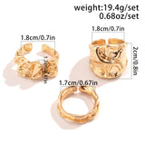 Women's 3Pcs/Set Trendy Irregular Metal Rings