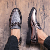 Men's Glitter Sequins Party Wedding Thick-Soled Formal Shoes