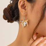 Cute Gift Bowknot Heart-Shaped Earrings for Lady