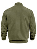 Men's Faux Suede Stand Up Collar Zipper Bomber Jacket