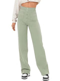 Women's High-Rise Buttoned Stretch Flexi Pants