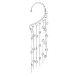 Fashionable Shotting Star Tassel Clip Earring for Women