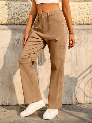 Stylish High Waist Multi-Pocket Cargo Pants for Women